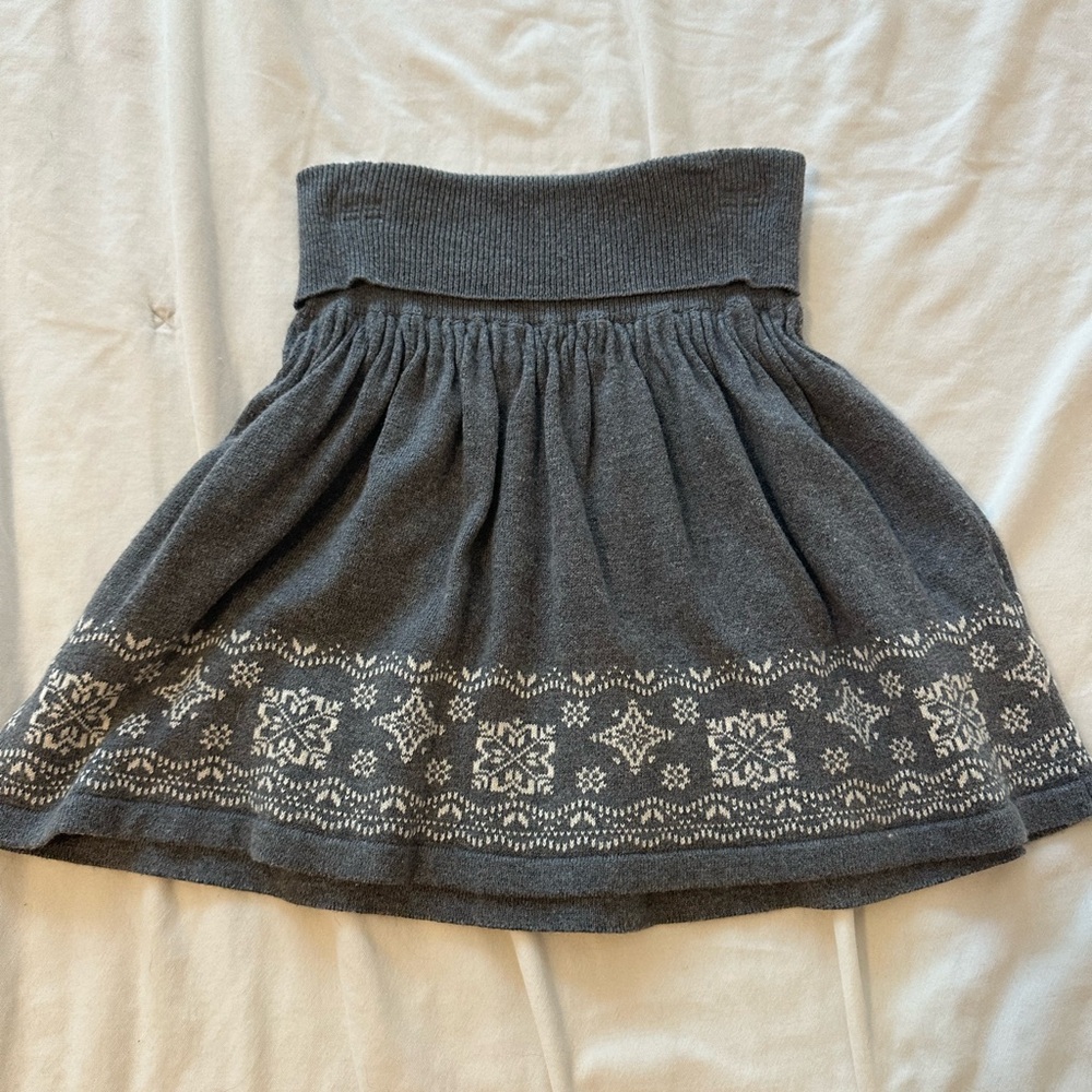 Gray Patterned Women's Skirt